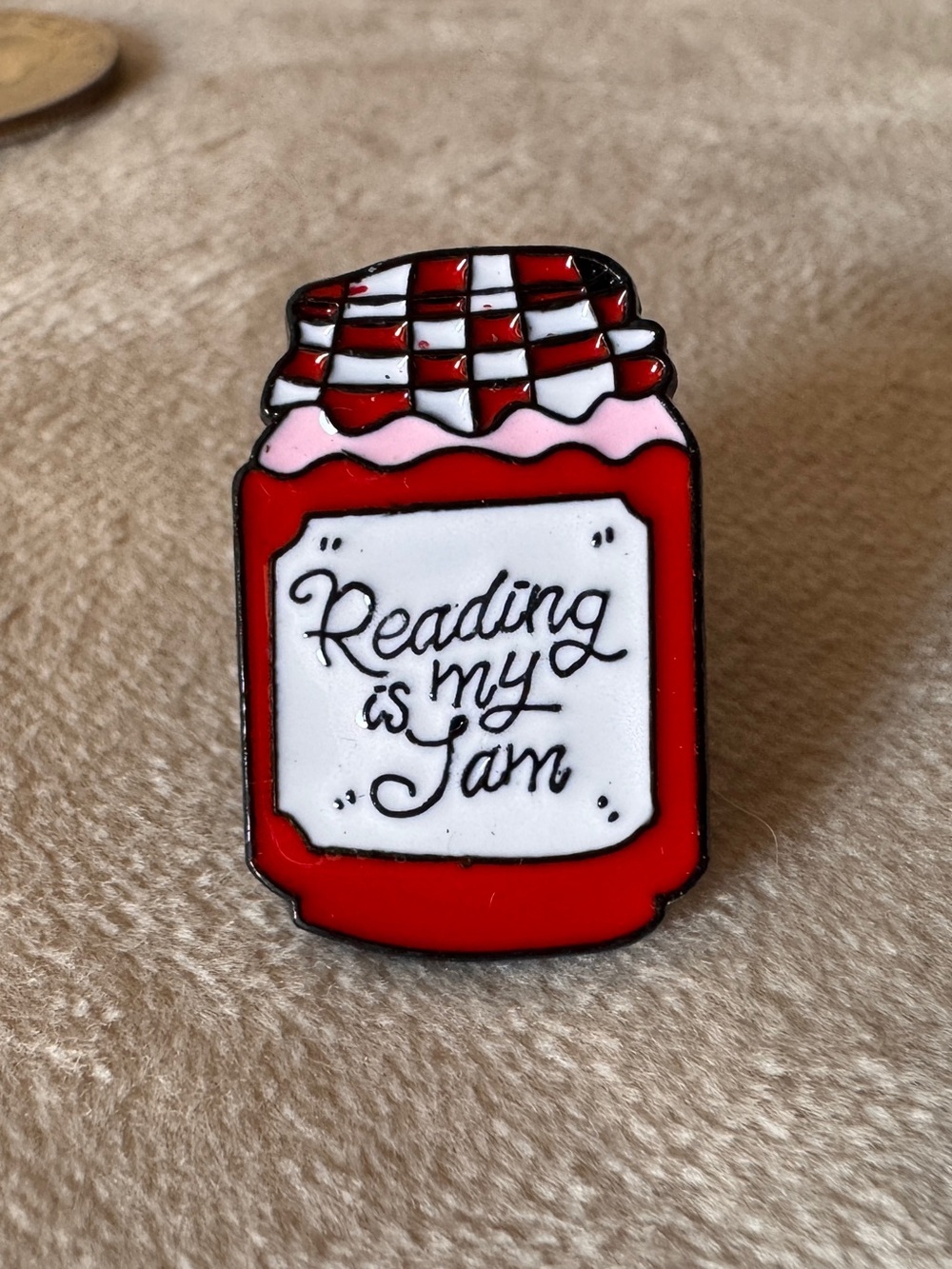 Reading Is My Jam Enamel Pin NWT Book Lover